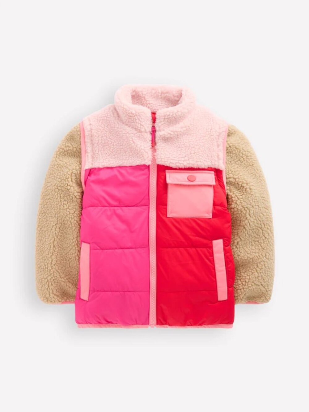 NWT Mini Boden 2-in-1 Borg Mix Jacket